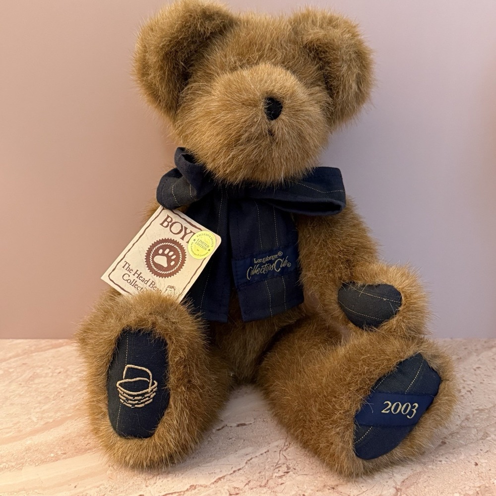 Longaberger 2003 Collectors Club Boyds Teddie Collectibear Head Bean Limited Ed.